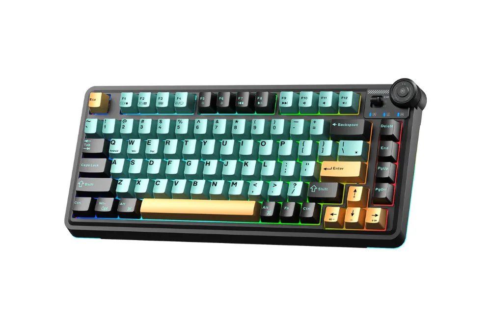 AULA AU75 (3381) BÀN PHÍM CƠ GAMING 3 MODE (Phiên bản màu Đen+xanh lá+cam, Bloomfield switch) 2