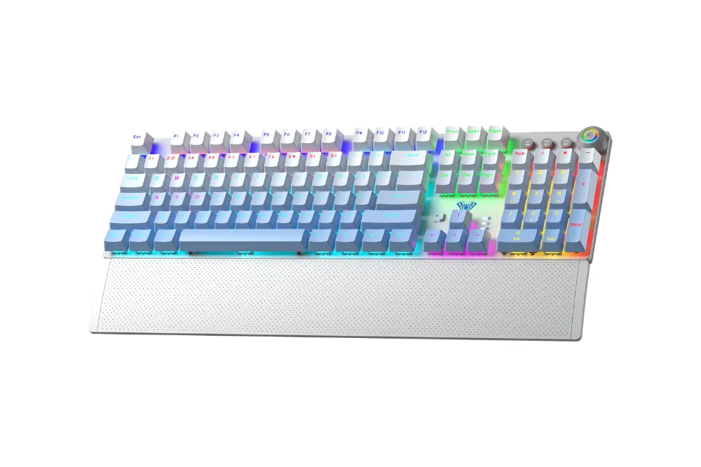 AULA F2088AIR (3916) BÀN PHÍM CƠ GAMING 3 MODE (Phiên bản màu Trắng + xanh dương gradient/ Brown Switch) 3