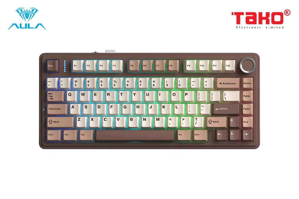 AULA F75 (3305) BÀN PHÍM CƠ GAMING 3 MODE (Phiên bản màu Nâu be/ Barbie switch) 2