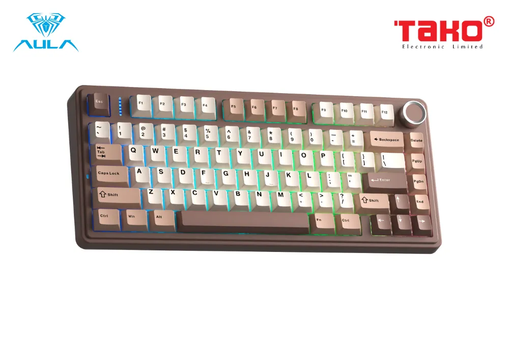 AULA F75 (3305) BÀN PHÍM CƠ GAMING 3 MODE (Phiên bản màu Nâu be/ Barbie switch) 4