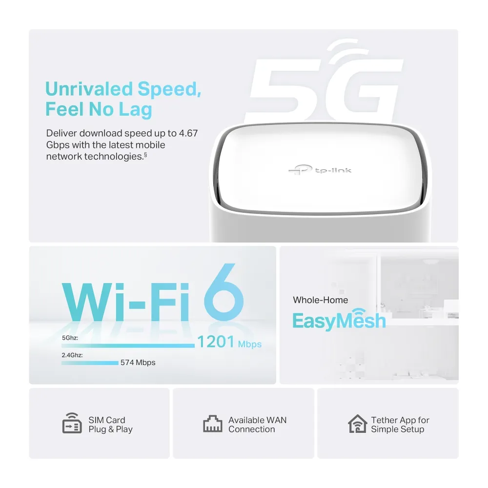 Router 5G AX1800 Wi-Fi Gigabit Băng Tần Kép 5