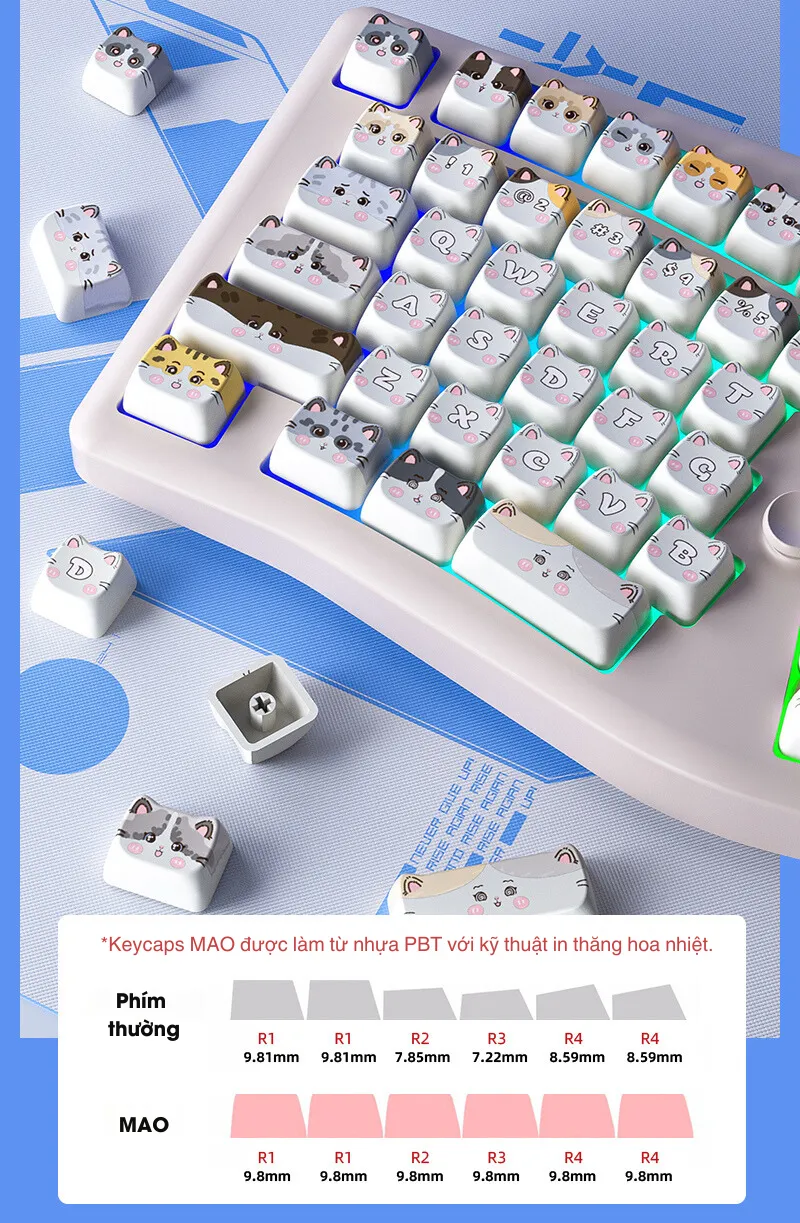 LEOBOG A75 BÀN PHÍM CƠ GAMING 3 MODE