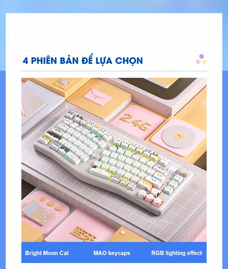 LEOBOG A75 BÀN PHÍM CƠ GAMING 3 MODE