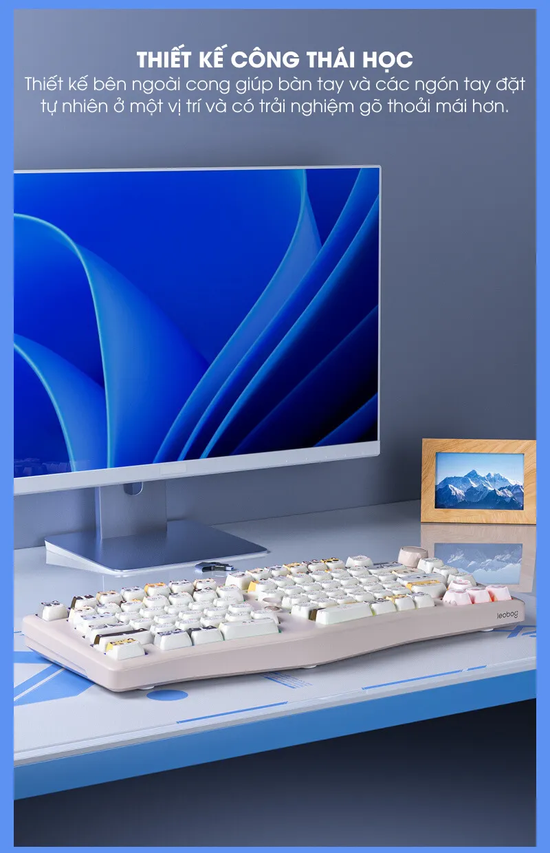 LEOBOG A75 BÀN PHÍM CƠ GAMING 3 MODE