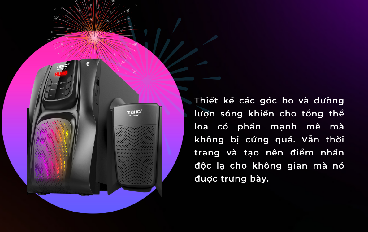 Loa W-900 có thiết kế cá tính, làm nổi bật không gian