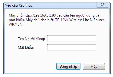 đăng nhập thiết bị tp-link